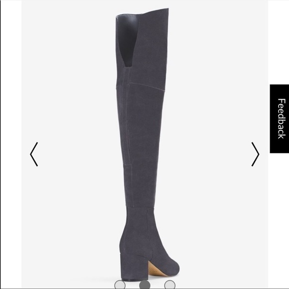 WHBM Zahra Moonwalk Leather suede over the knee grey boot inside zipper size 7.5 - Picture 5 of 14